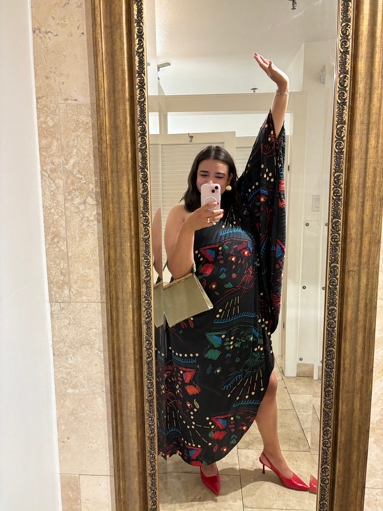 Hutch Dresses & Skirts - Hutch Printed One Shoulder Gown Maxi Dress Black Multi Artsy Vacation XL